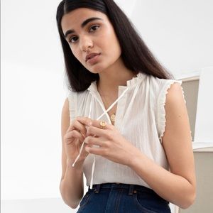 & Other Stories White Sleeveless Blouse Medium